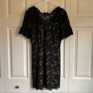 {Rebecca Taylor} Nude Illusion Lace Dress